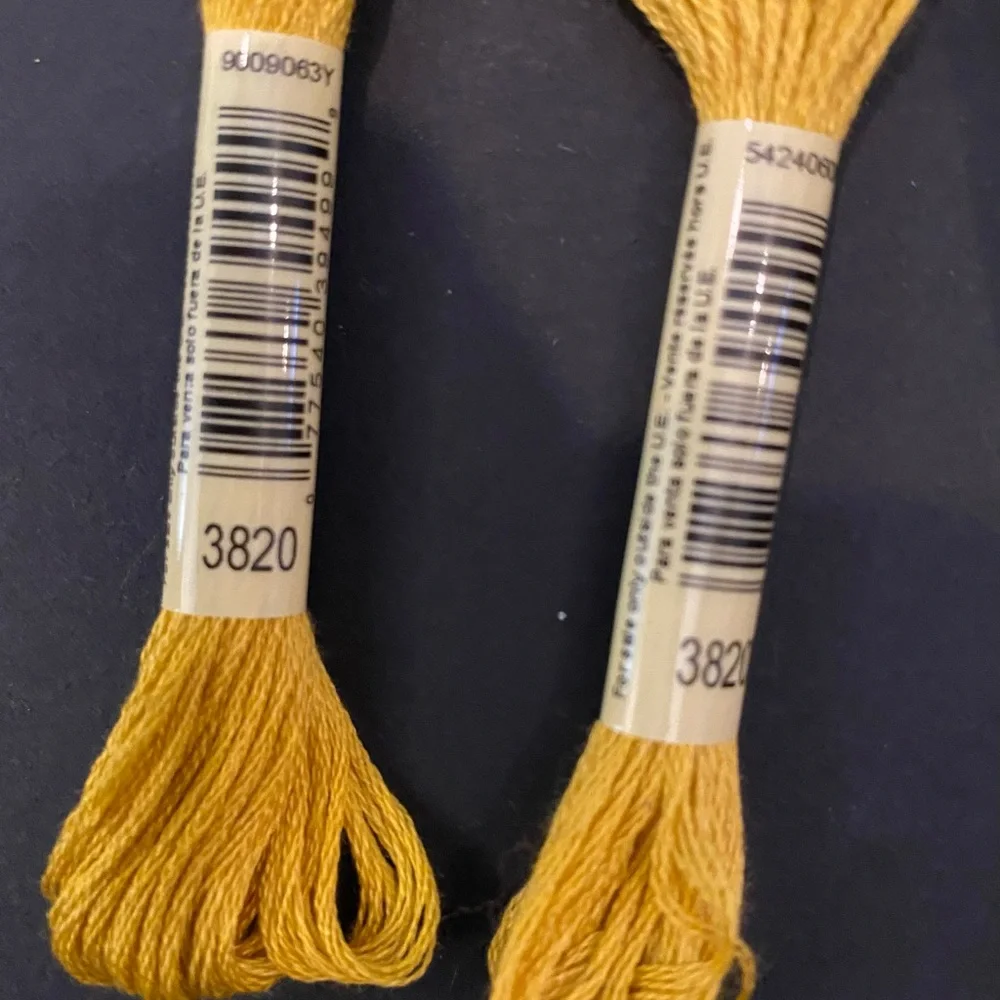 DMC Embroidery Floss Skeins - Yellow (3820) - Lot of 5 New